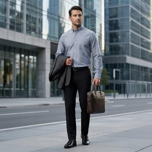 Image of Cotton King Mens Shirts | 100% Cotton Long Sleeve Shirts for Men | Button Down Shirt Men | Oxford Mens Dress Shirt