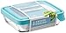 Anchor Hocking TrueSeal Glass Food Storage Containers with Mineral Blue Airtight Lids, 6 Cup Rectangle, Set of 4