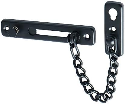 Alise Chain Door Guard Lock,Black Door Chain Locks with Safety Spring Anti-Theft Press Latch,Stainless Steel Gate Latches FD9000-B