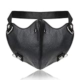 ☃☃Material:(Leder)PU-Leder Halbes Gesichtsmaske Punk Stil für Frauen Männer - Schwarz Schmuck Gotic Punk Motorrad Maske Sturmmaske Skimaske Tarnmaske Half Face Gesicht Maske Cosplay aus Leder