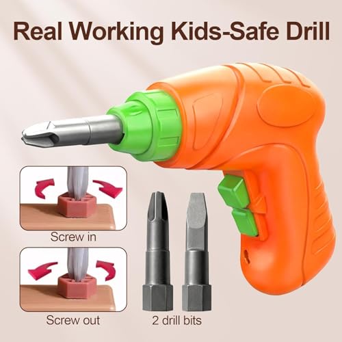 Image of Kids Tool Set Toys, 158 Pcs Toddler Tool Set with Toy Electronic Drill, Pretend Play Kids Construction Tools Toy for Toddler 3-5 Years Old Birthday Gifts