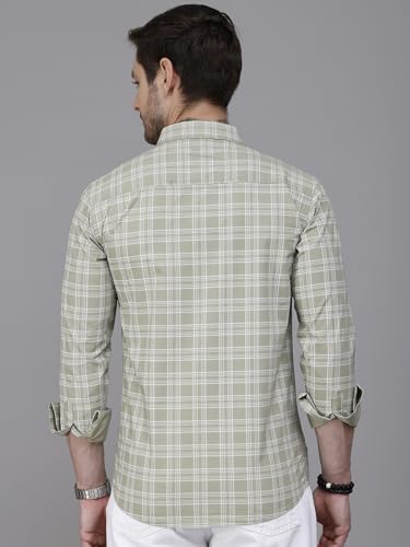 Image of Majestic Man Comfort Slim Fit Pure Cotton Checked Casual Shirt
