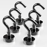 X-Bet Magnetic Hooks - Heavy Duty Neodymium Magnetic Hooks for Cruise Cabins (6 Stück Schwarz, 12.2 Kg)