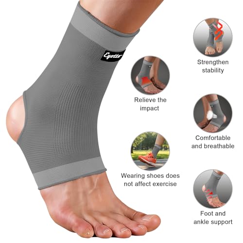 Image of eYotto Ankle Compression Sleeve, Ankle Brace Socks for Men & Women (1 Pair) | Non-slip, Lightweight,Breathable, Plantar Fasciitis, Sprain Relief, Breathable Foot, Ankle Compression Support for Swelling