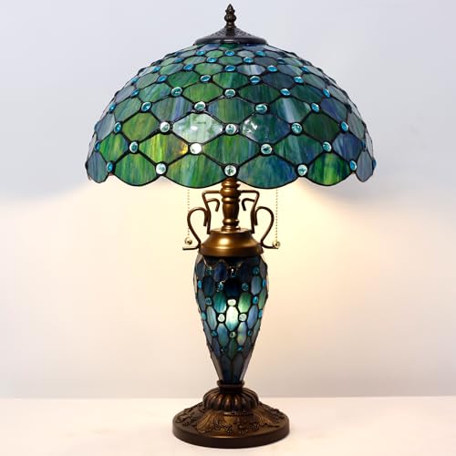 Zjart Z12A04F16 Tiffany Table Lamp Stained Glass Lamp 16X16X24 Inch Mother Daughter Antique Reading Lamp thumb #2