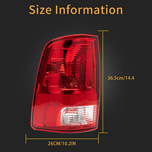 Mikafex Passenger Driver Side Tail Light Compatible With 2009-2018 Dodge Ram 1500 2500 3500 Rear Taillight Tail Lamp Brake Lamp With Bulb Inside #TOP4