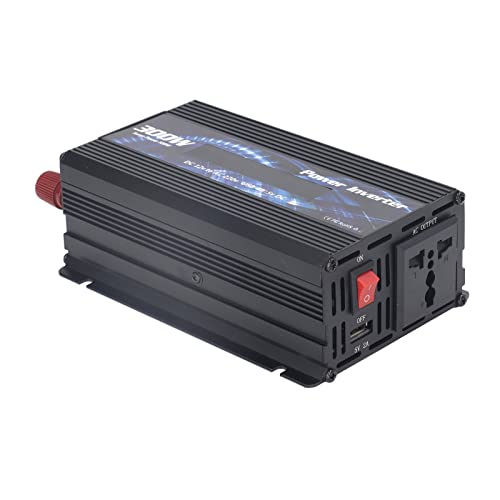 Inversor de Corriente para Automóvil, Inversor Solar para Exteriores para Automóvil, Amplias Aplicaciones, Gran Capacidad de Accionamiento, CC de 12 V a CA 220 V, 300 W para Viajes y Vida Al Aire