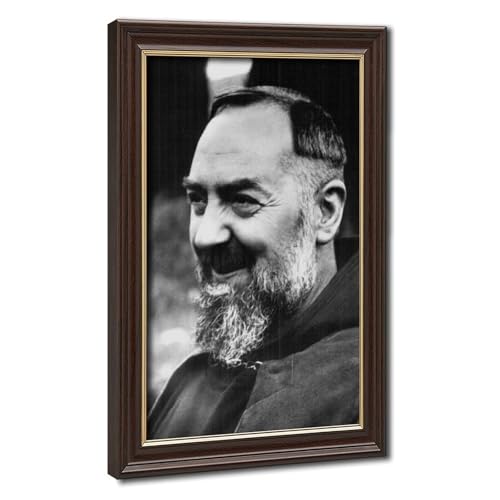 Impression sur toile Saint Padre Pio idee cadeau chretien avec cadre suspendu