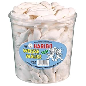 Haribo witte muizen, doosje, 2 stuks (2 x 1050 g)