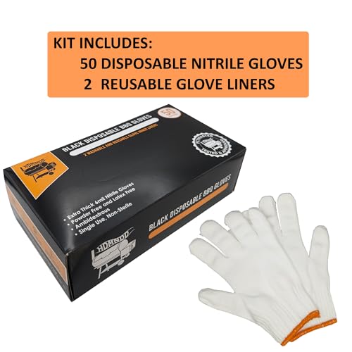 Guantes desechables negros texturizados y forros térmicos para barbacoa 3
