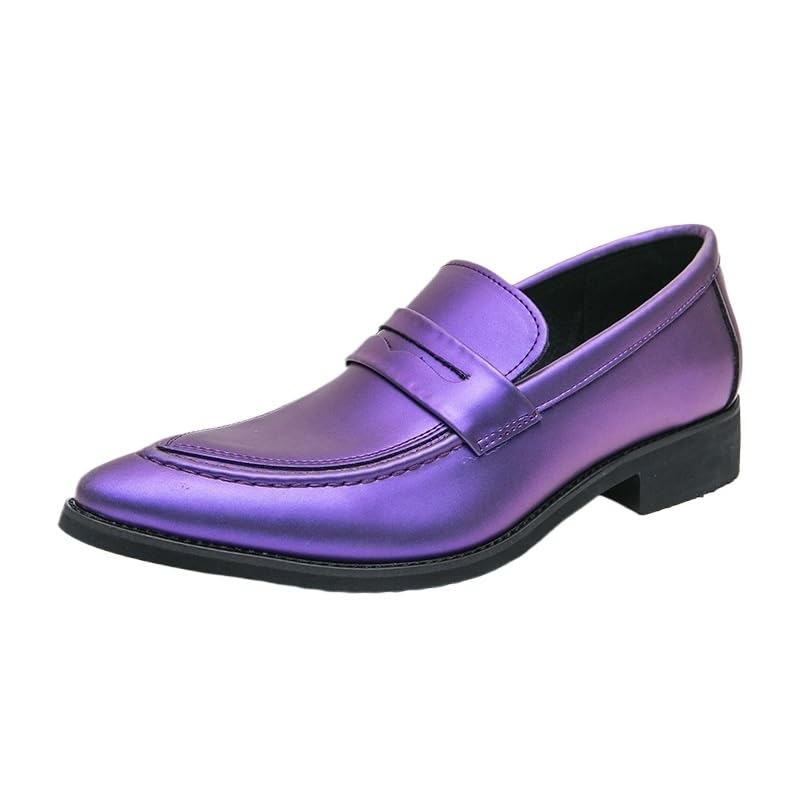 Formal Shoes for Mens Wedding Non Slip Rubber Sole Low Top Shoe Tuxedo Slip On Italian Leather Breathable