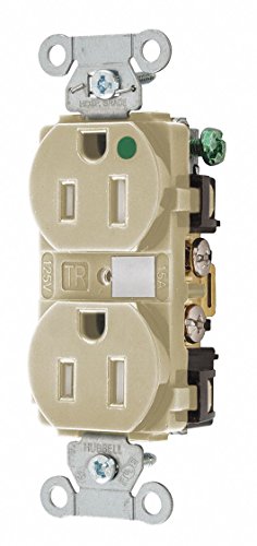 Bryant 15A Hospital Grade Receptacle, Ivory; Tamper Resistant: Yes