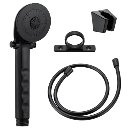 RV Shower Head with Hose RV Outside Shower Parts with Pause Function Outdoor Shower Replacement for RV Camper Van Travel Trailer Motorhome and Boat (Black)