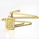 Trendsmax Initial A-Z Letter Pendant Necklace Mens Womens Capital Letter Yellow Gold Plated Stainless Steel Box Chain 22inch - Image 4