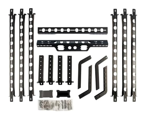 Universal Adjustable Steel Iron Roll Bar Tub Roof Rack. Compatible With Pickup Trucks Ute Bed Ladder Rack Mounting Plate for Luggage Storage