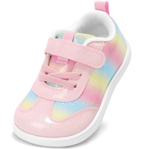 STQ Toddler Girls Wide Toe Box Barefoot Shoes Kids Tennis...