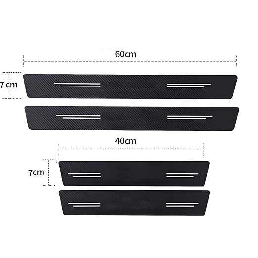 Image of Tata Sierra Door Sill Guard Protector Set of 4 | Carbon Fiber Finish Stainless Steel Door Scuff Plate | Scratch Protection Entry Guard for Tata Sierra Accessories