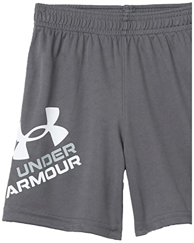 Under Armour Boys' Prototype Symbol Short, Wordmark Screen Print, Elastic Waistband, Pitch Gray S21, 4T #TOP2