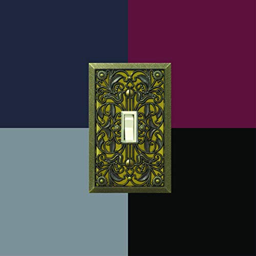 Amerelle 65Tab Filigree Wallplate, 1 Toggle, Antique Brass #TOP3