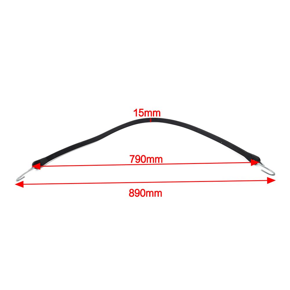 C2Z24776 Correas de lona de goma Correas de amarre resistentes para exteriores Cuerdas elásticas con ganchos 31" Caucho negro Para embarcaciones universales Kayaks SUV 20 piezas
