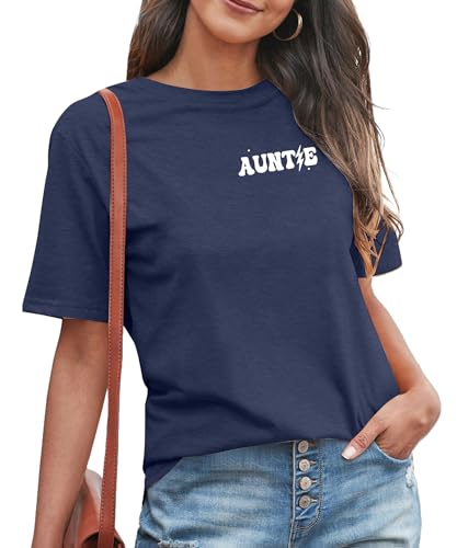 Aunt Shirt Somebody's Feral Aunt T-Shirt for Women: Cool Aunts Club Shirts Funny Auntie Print Tee Auntie Gifts3