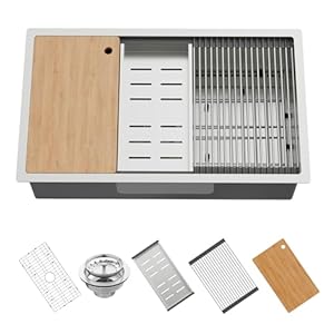 Fauenpeey 32x19 Edelstahl Arbeitsplatzspüle