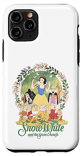 Coque iPhone 11 Pro Disney Blanche-Neige et les Sept Nains étui floral antichoc pour mobile