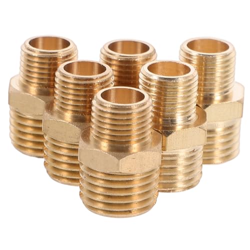 VILLCASE 6 Pack Fittings Copper Connector Adapters Rv Plumbing Parts Water Hose Attachments Easy Install