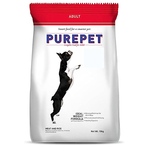 Image of Purepet Adult Dry Dog Food 10kg | Meat & Rice Flavour | Promotes Health & Vitality | Immune Support | Healthy Digestion | Nutrient Rich