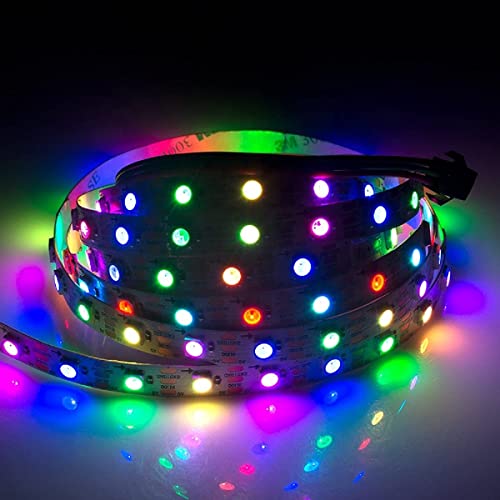 Image of WS2812B LED Strip Individual Addressable Light Full Color SMD 5050 RGB Pixel Strip DC5V (30Pixels /m 150Pixels 16.4FT 150LEDS Non-Waterproof, White PCB)