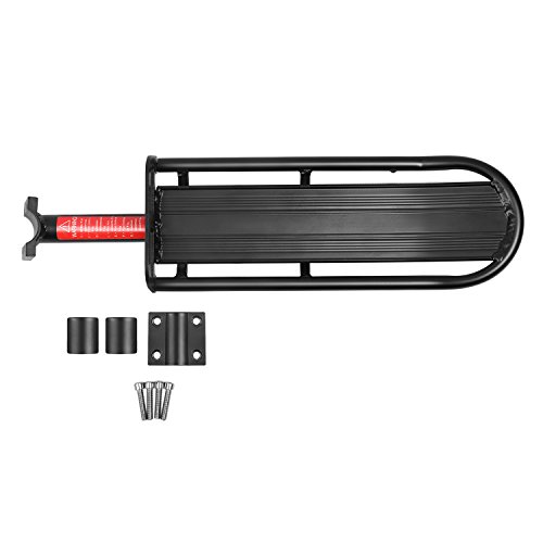 Flexzion Adjustable Bicycle Carrier Rack, 20Lb Capacity, Black - Back Bike Cargo Rack, Universal Extendable Aluminum Rear Seat Post Bike Rack Caddy, Ideal For Luggage, Equipment, And Touring Gears #TOP7