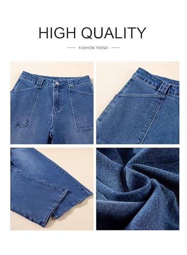 Astylish Women‘s High Waisted Straight Leg Jeans Stretchy Wide Leg Jeans Trendy Denim Pants - Image 7