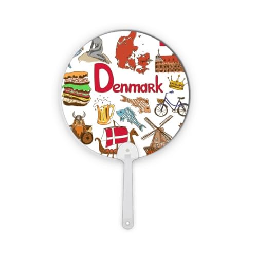 Drapeau national Danemark en plastique rond pour décorations