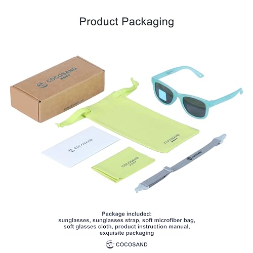 image for COCOSAND Flexible Polarized Baby Sunglasses with Strap UV Protection f