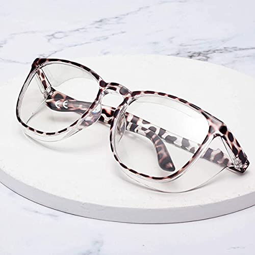 Anti Fog Safety Glasses Goggles Protective Glasses,Blue Light Blocking Eyeglasses For Men Women,Uv410 Eye Protection Ansi Z87.1 (Large Frame Leopard) #TOP2