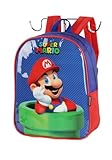 Mochila Costas Escolar Infantil Super Mario Bros Licenciada - Azul