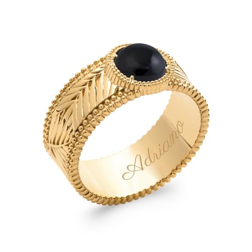 Bague agate noire et plaqué or Tata Gisèle, votre alliée style au quotidien