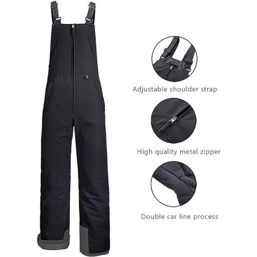 Generisch Skihose Damen Wasserdicht Latzhose Wasserdicht Softshellhose Overall Winter Warm Gefüttert Schneehose Snowboardhose Basic Schneeanzug mit Verstellbaren Hosenträgerhose Snowboard Anzug
