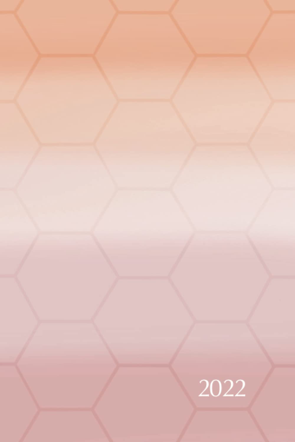 2022 Planner | Weekly + Monthly Coral Hexagon Cover: 6”x9,” clean, organized pages - calendex, week on one page with notes, soft cover