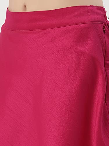 Image of studio rasa Women's Girls Dupion & Net Sequins Embroidered Panelled Skirt for Wedding Festive