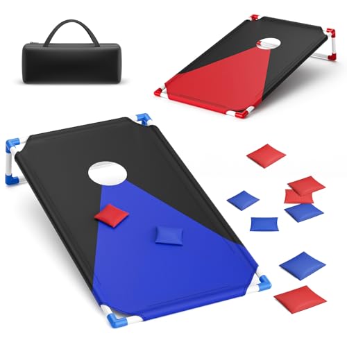 Jeu de Cornhole pliable WildFun avec sac de transport et 8 sacs résistants pour toute la famille