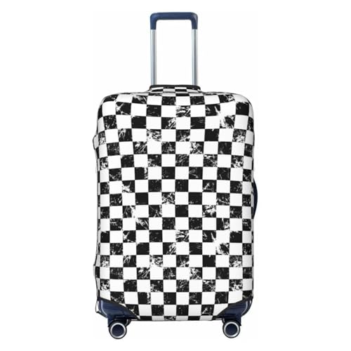Travel Luggage Cover Protector - Creative Checkered Black White Anti-Scratch Suitcase Covers Fits 18-32 Inch Luggage