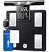 GE Körperfettwaage Digitale Waage Personen, 8 Elektroden Body Waage mit Körperfett und Muskelmasse, BMI, Analyse von 50 Körperparametern, Smart Personenwaage mit Bluetooth 180 kg Black