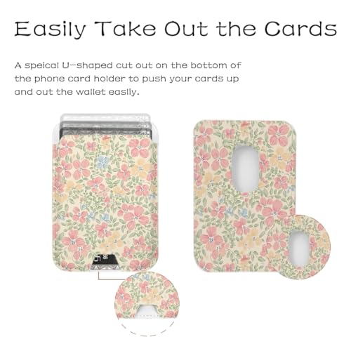 Obbii for Magsafe Cute Wallet Magnetic Card Holder,Peach Blossom Flower by Obbii - Used condition - Image 4