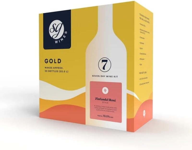 DIAH DO IT AT HOME SG Solomon Grundy Zinfandel Rose 30 Bottles Wine Making Kit and Airlock