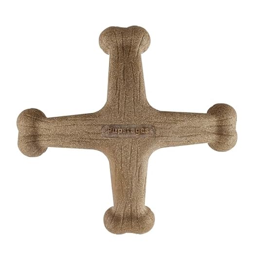 Pupstages Dogwood Jack Dog Chew Toy – Real-Wood Blend, Bacon Scented, 4 Chewable Ends, Moderate Chewers, Large, 7.5" x 2"