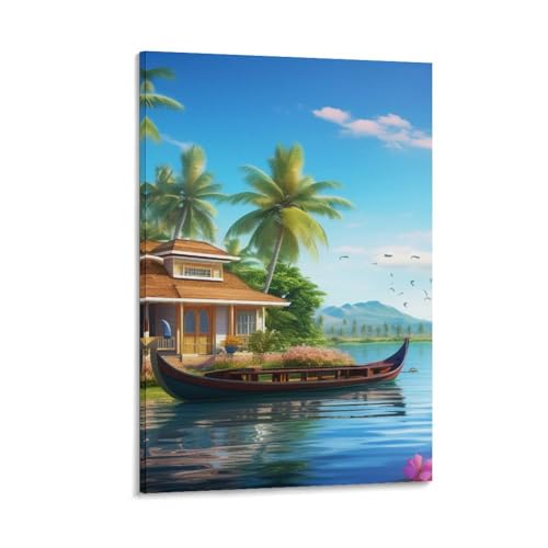 Affiche deco baie de vacances - Impression sur toile murale salon 40x60