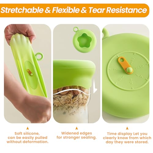 6-Piece Silicone Stretch Lid Set for Food Storage, Reusable & Microwave Safe