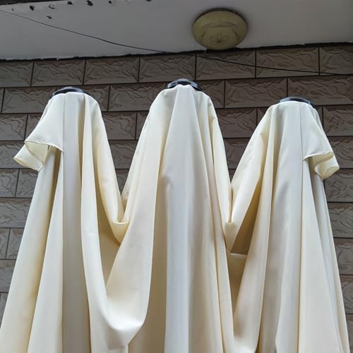 Large 15x9ft Double-Sided Patio Umbrella Canopy Replacement - Outdoor 12 Ribs Gazebo Cover - Off White Waterproof Shade for Garden & Deck