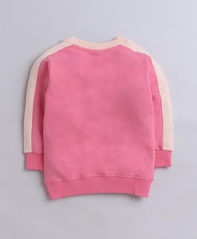 Image of BUMZEE Girls Regular Fit Full Sleeves Round Neck Cotton Blend Sweatshirt